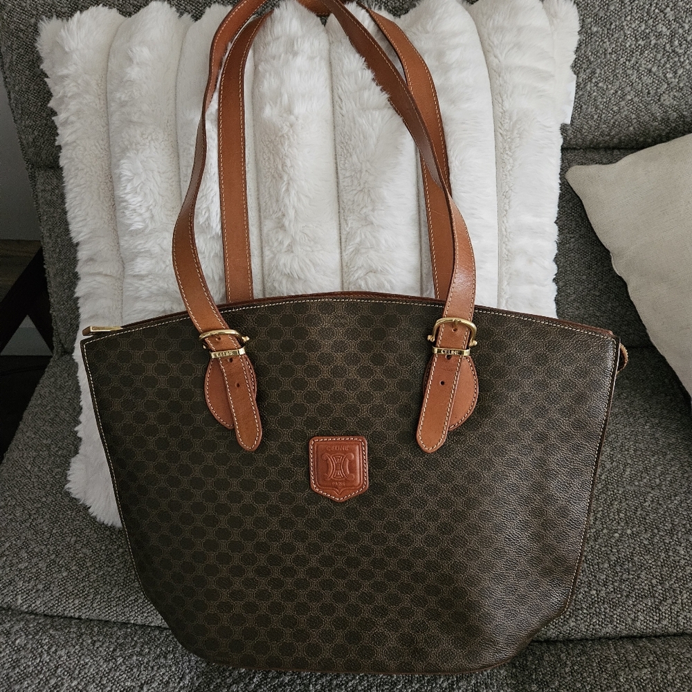 Celine Brown Tan Tote Bag with Classic Design